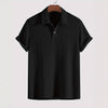 Men's Coat Lapel Rhombus Knit Casual Loose Short Sleeve Shirt
